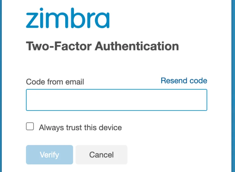 Two-Factor Authentication in Zimbra